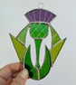 Stained Glass Thistle - Handmade Hanging Window Decoration  - Image 7