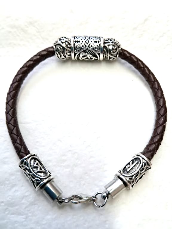 Viking Rune Leather Bracelet 