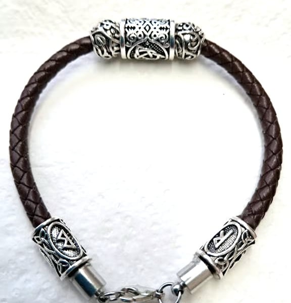 Viking Rune Leather Bracelet 