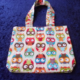 Colourful Owls Fabric Bag