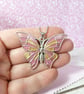 Pink butterfly pendant in dusty pink, rose gold and gold enamel, necklace gift - Image 4
