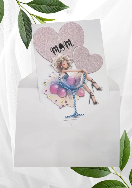 Handmade Mothers Day Card.Floral Greeting Card for MomMothers Day, Special Day