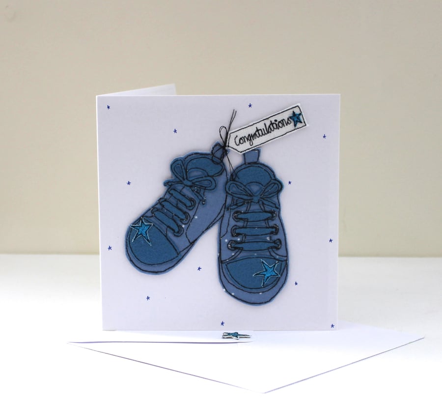 'Congratulations' - Handmade New Baby Card