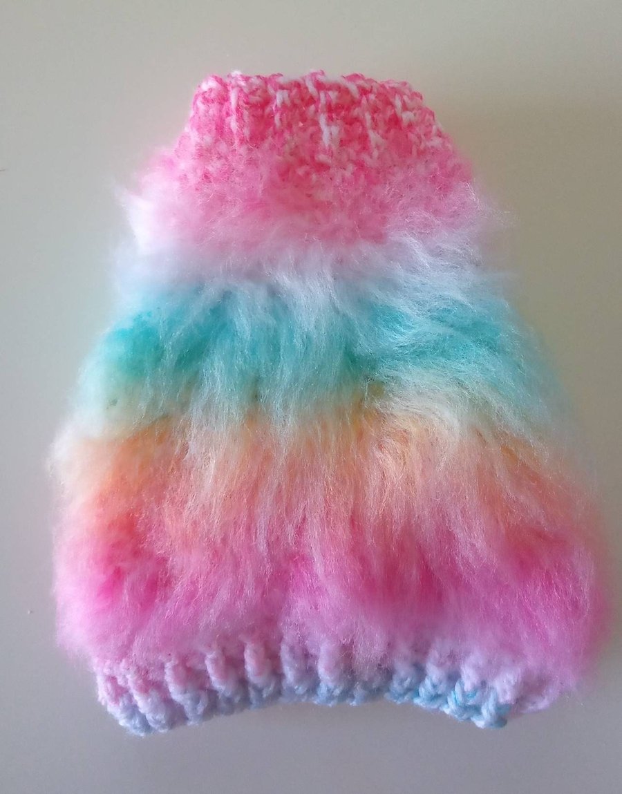 Fluffy Rainbow Crochet sweater for Dogs Cats all Breed sizes 
