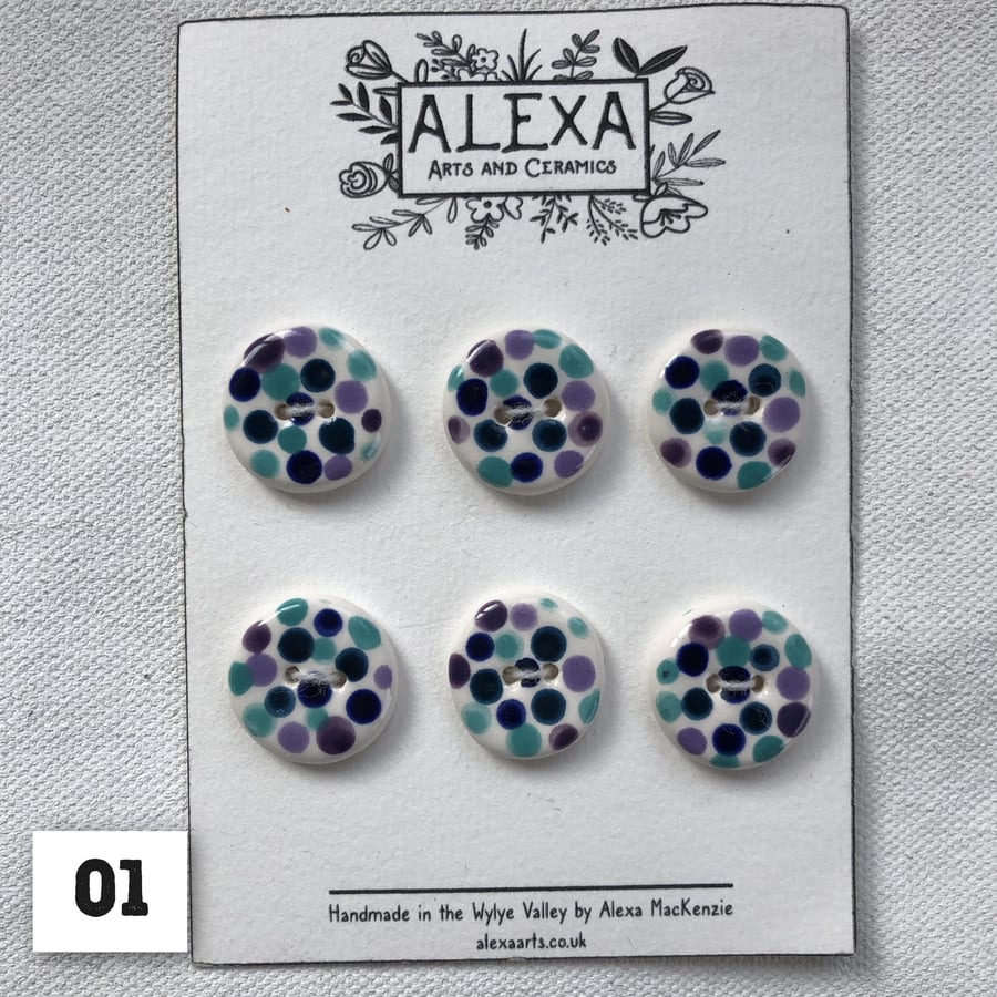 Buttons spotty & swirls