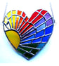 Sun Heart Suncatcher Stained Glass Rainbow Rays Handmade 007 - Image 7