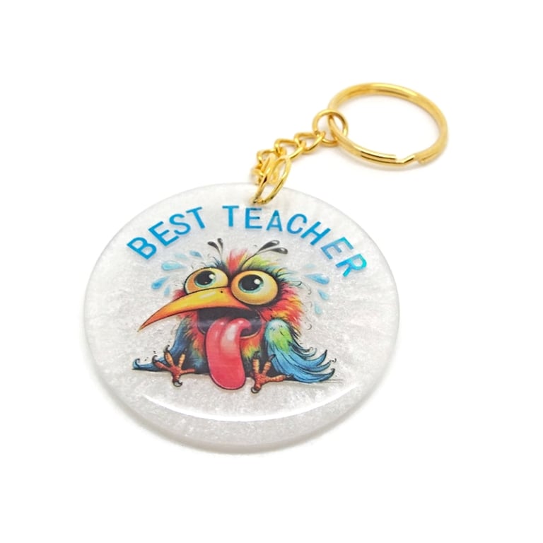 Best Teacher Handmade Keyring, Weary Bird Appreciation Gift