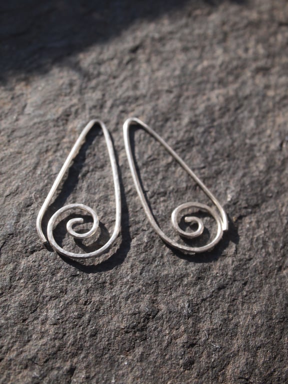 Sterling Silver Spiral Curl Earrings, everyday earrings