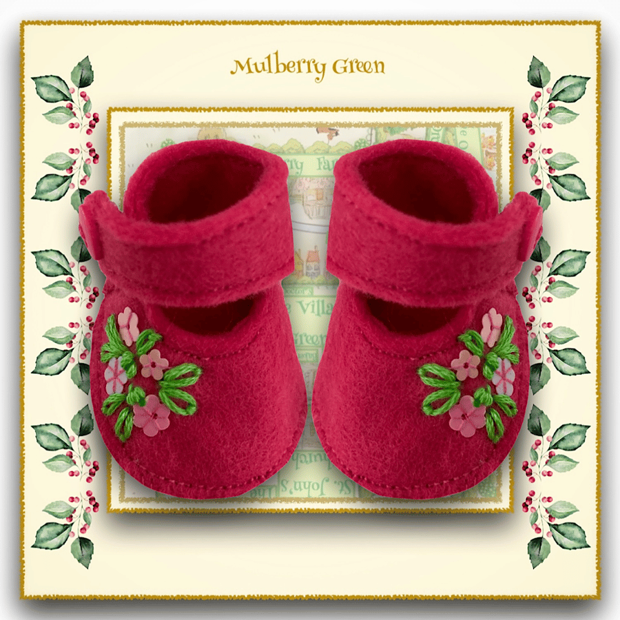 Reserved for June - Embroidered Pink Shoes