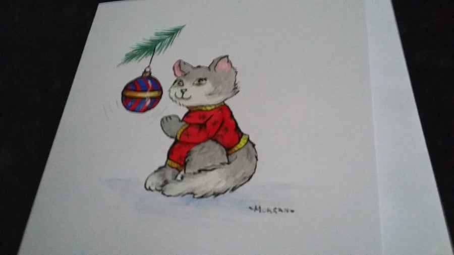 HAND PAINTED CHRISTMAS CARD