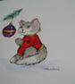 HAND PAINTED CHRISTMAS CARD - Image 1