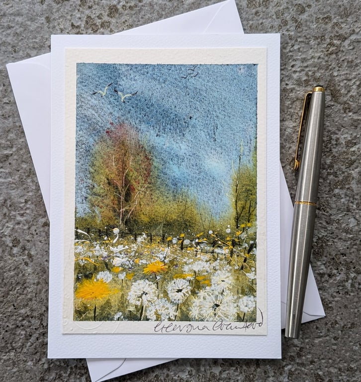 Dandy Clocks. Blank Card. Original Art. 260202