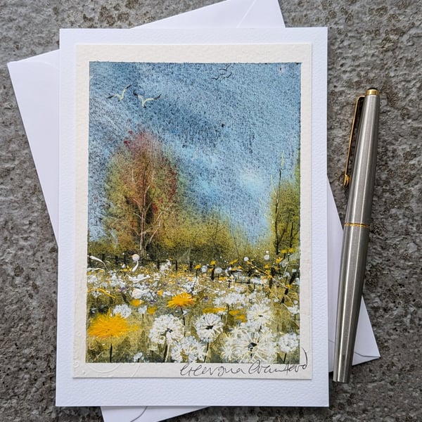 Dandy Clocks. Blank Card. Original Art. 260202