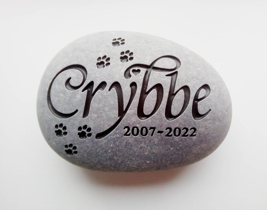 Pet Memorial Stone - natural stone grave marker for dog, cat, loved one