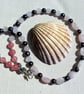 SALE Rose Quartz & Black Hematite Gemstone Statement Beaded Gothic Necklace - Image 1