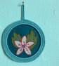 Hand Embroidered Flower in Crocheted Frame Wall Decoration  - Image 4