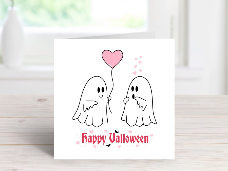 Happy Valloween Greeting Card, Halloween Valentine's Day Card