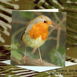 Exclusive Handmade Garden Robin Greetings Card on Archive Photo Paper