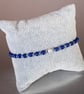 Bracelet Lapis lazuli gemstone and sterling silver stretchy handmade - Image 9