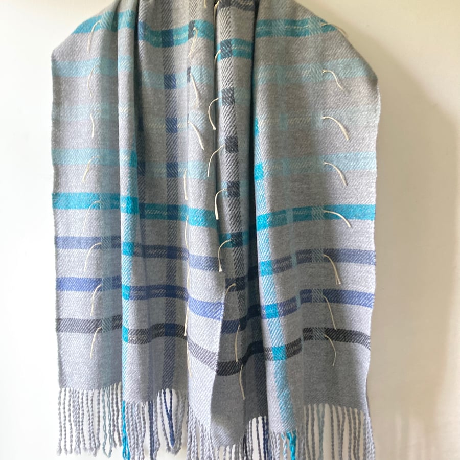 Sea Fishing Handwoven Merino Blanket Wrap Scarf