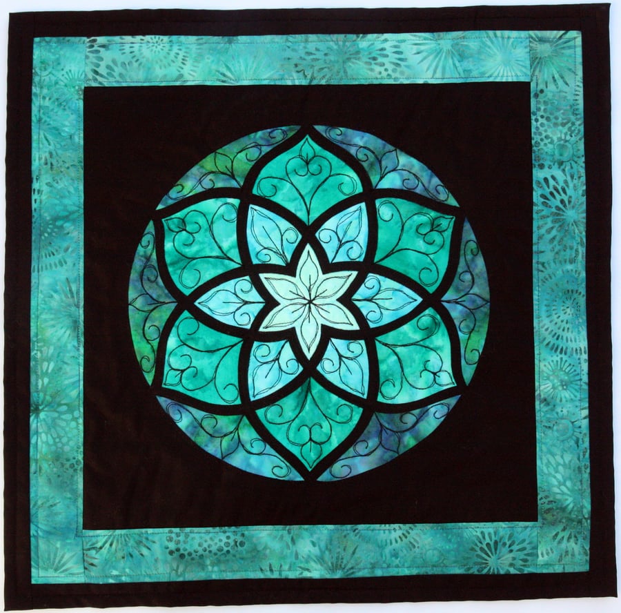 Rose Window B Pattern Art Quilt Panel