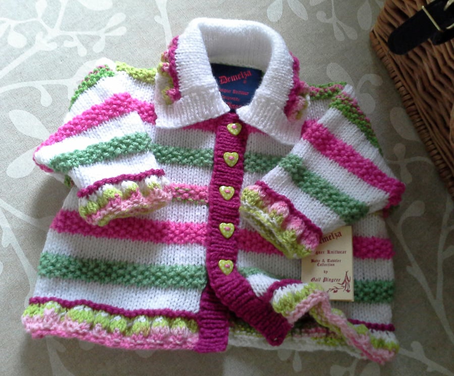 Baby Girls Hand Knitted Jacket 9-18 months