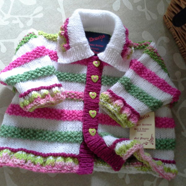 Baby Girls Hand Knitted Jacket 9-18 months