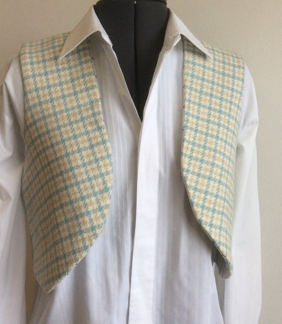  Reversible Sleeveless Jacket, waistcoat, check and stripe