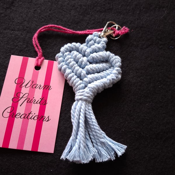 Macrame Heart shaped Keyring