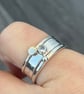 Aquamarine Stack Ring, aquamarine ring, silver stack ring, mixed metals, stack - Image 7