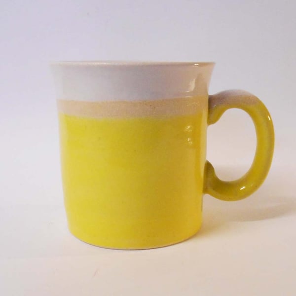 Mug Wheel thrown Stoneware Sun Yellow Ceramic.