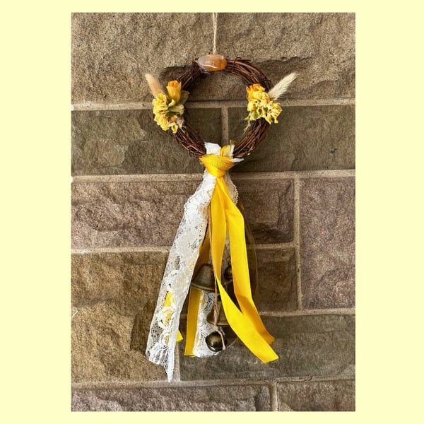 Handmade Witch Bells Chimes Wiccan Pagan Gothic Witch Witchy Protection Yellow