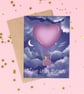 Love Heart Valentine's Day Greeting Card, Love Is In The Air, Anniversary Card. - Image 1