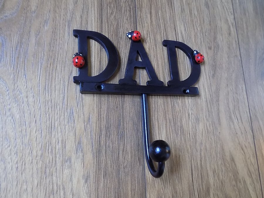 Ladybird Lettered Hook...................Wrought Iron (Forged Steel) Custom Made