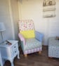 Adult Armchair in Laura Ashley Patchwork Fabric Chair Pink Blue Check Accent - Image 4