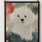 ‘ maltese dog dream ‘ framed original painting 