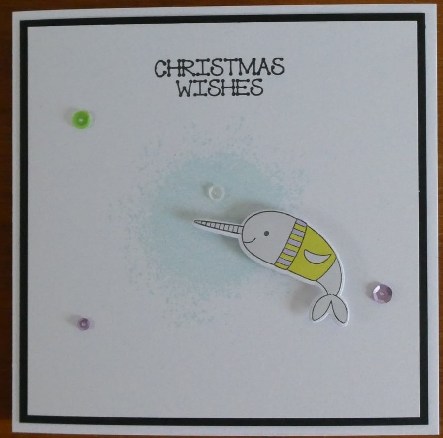 Narwhal Christmas Card - Personalised
