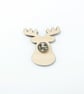 Rudolph Pin Badge, Christmas Reindeer Brooch, Festive Wooden Badge - Image 3