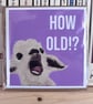 Funny novelty Birthday greetings card shouty animal goat original artwork 