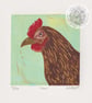 Hen - original, limited edition linocut.