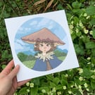 Plums & Custard Mushroom Friend Square Art Print