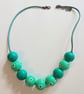 One of a kind - Hand painted wooden bead necklace - Chep - Image 2