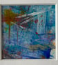 Unique Abstract Art work in a professionally cut aperture ready for framing.