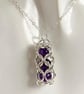 Captured Gemstone Chainmaille Amethyst Pendant - Image 1