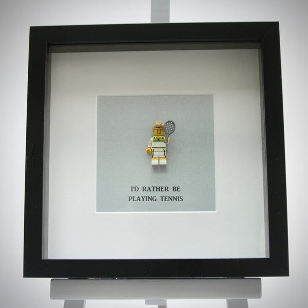 I'd rather be playing Tennis  mini Figure framed picture 
