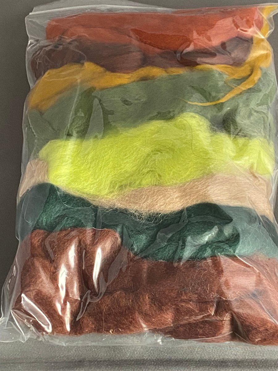 100g Wool Fibre Pack - forest colours