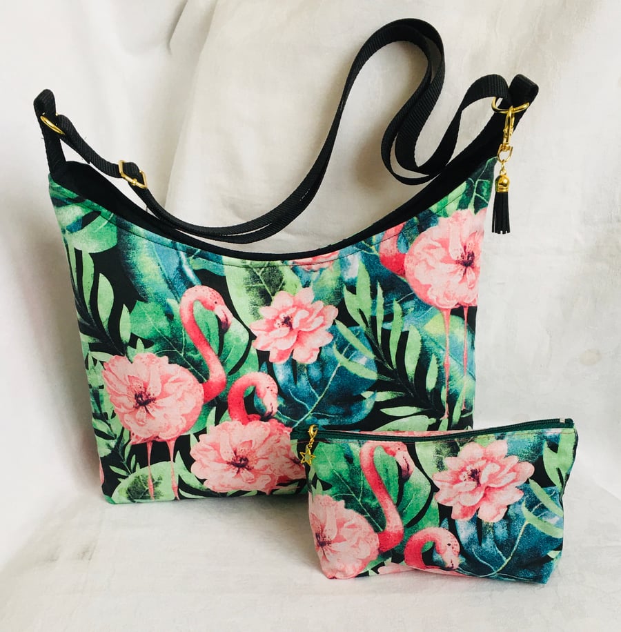 Tropical Boho Bag, Zip Pouch, Matching Set, Shoulder Bag & Purse, Gift Ideas.