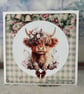 Holidays - Set of 4 Highland Cow Christmas Cards - C290 - Image 4