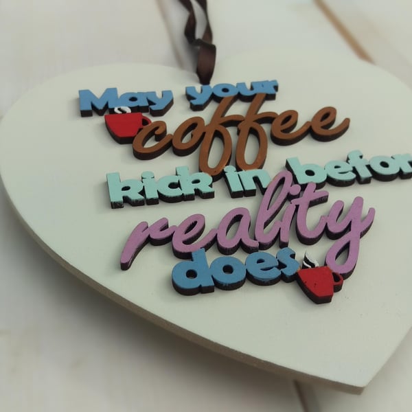 Coffee Kick Hanging Heart