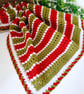 Crochet Baby Blanket – Christmas Red, Green and White - Image 7